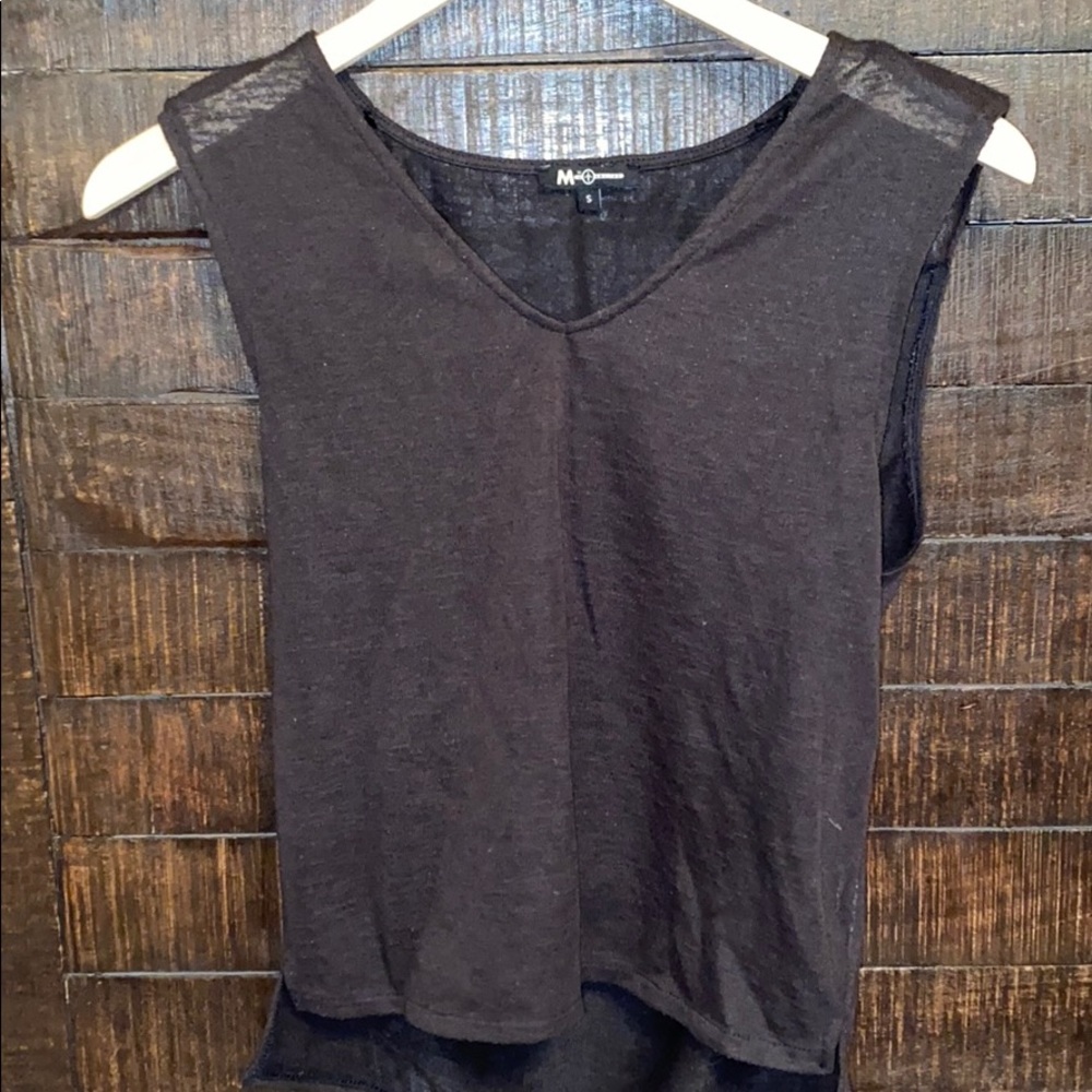 Black shirt with padded shoulders